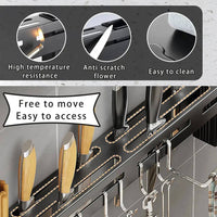 Stainless Steel Wall-Mounted Kitchen Knife Storage Rack | Kitchen | Luvasmr - Satisfyingly Organised
