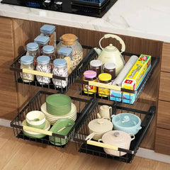 Sliding Pull Out Cabinet Organiser | Kitchen | Luvasmr - Satisfyingly Organised