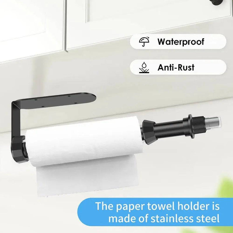 Stainless Steel Paper Towel Holder with Spray Bottle | Kitchen | Luvasmr - Satisfyingly Organised