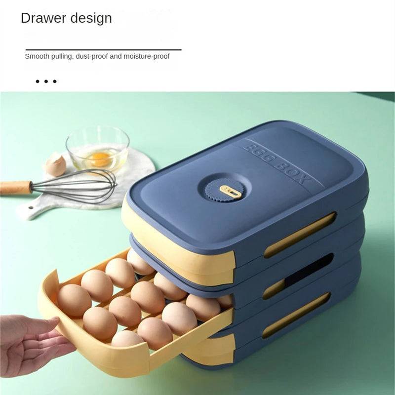 Automatic Rolling Egg Holder Storage Box | Kitchen | Luvasmr - Satisfyingly Organised