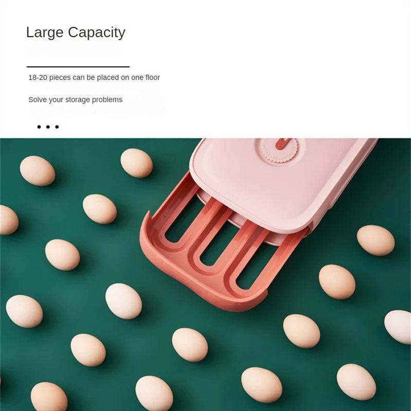 Automatic Rolling Egg Holder Storage Box | Kitchen | Luvasmr - Satisfyingly Organised