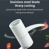 Stainless steel garlic masher with sharp blades for delicate cutting and effortless meal prep.