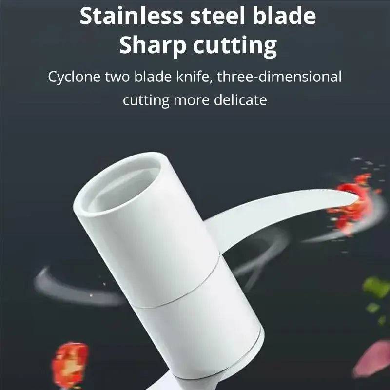 Stainless steel garlic masher with sharp blades for delicate cutting and effortless meal prep.