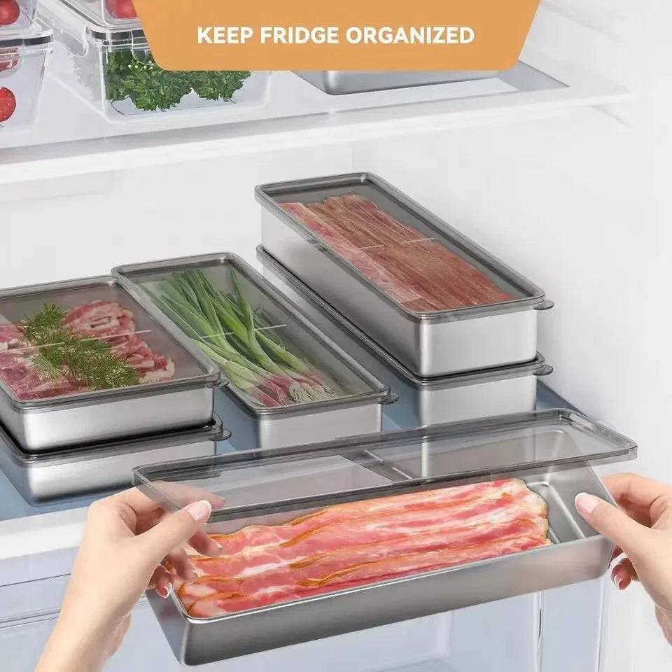 Stainless Steel Refrigerator Storage Box | Kitchen | Luvasmr - Satisfyingly Organised