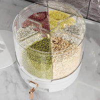 360° Rotating Grain Dispenser 360 Degree Rotating Grain Dispenser Box PP Plastic Kitchen Storage Container for Rice and Beans | Kitchen | Luvasmr - Satisfyingly Organised