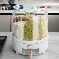 360° Rotating Grain Dispenser 360 Degree Rotating Grain Dispenser Box PP Plastic Kitchen Storage Container for Rice and Beans | Kitchen | Luvasmr - Satisfyingly Organised