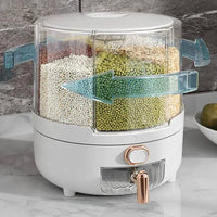 360° Rotating Grain Dispenser 360 Degree Rotating Grain Dispenser Box PP Plastic Kitchen Storage Container for Rice and Beans | Kitchen | Luvasmr - Satisfyingly Organised