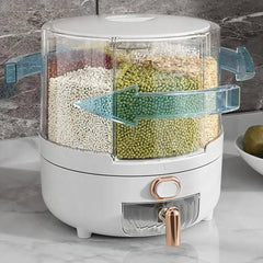 360° Rotating Grain Dispenser 360 Degree Rotating Grain Dispenser Box PP Plastic Kitchen Storage Container for Rice and Beans | Kitchen | Luvasmr - Satisfyingly Organised
