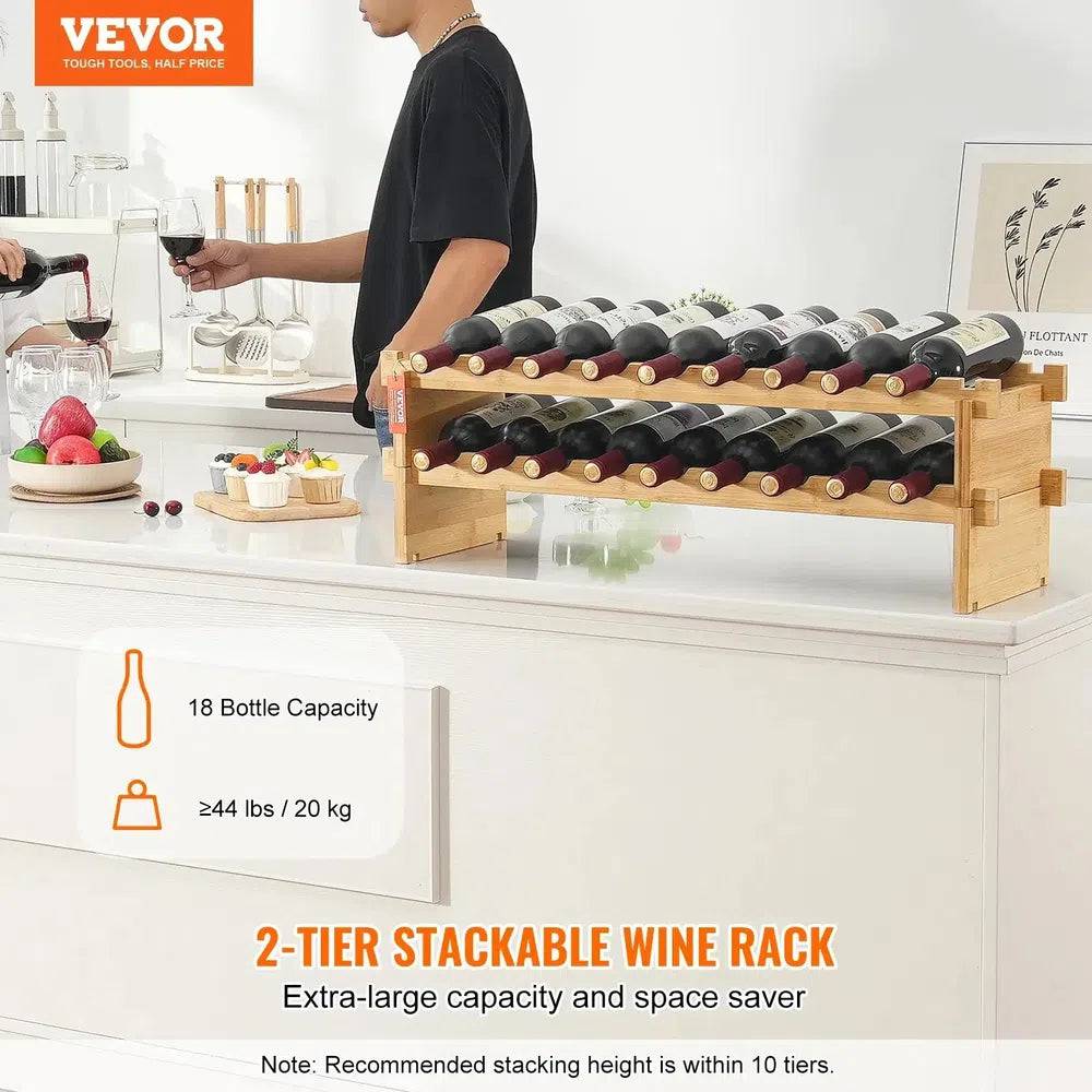 18-Bottle Stackable Modular Wine Rack | Kitchen | Luvasmr - Satisfyingly Organised