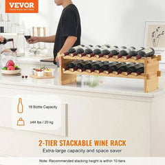 18-Bottle Stackable Modular Wine Rack | Kitchen | Luvasmr - Satisfyingly Organised