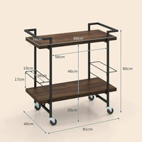 2-Tier Home Bar Cart with Lockable Wheels | Kitchen | Luvasmr - Satisfyingly Organised