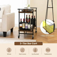 2-Tier Home Bar Cart with Lockable Wheels | Kitchen | Luvasmr - Satisfyingly Organised