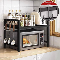 Expandable Microwave Shelf Organiser | Kitchen | Luvasmr - Satisfyingly Organised