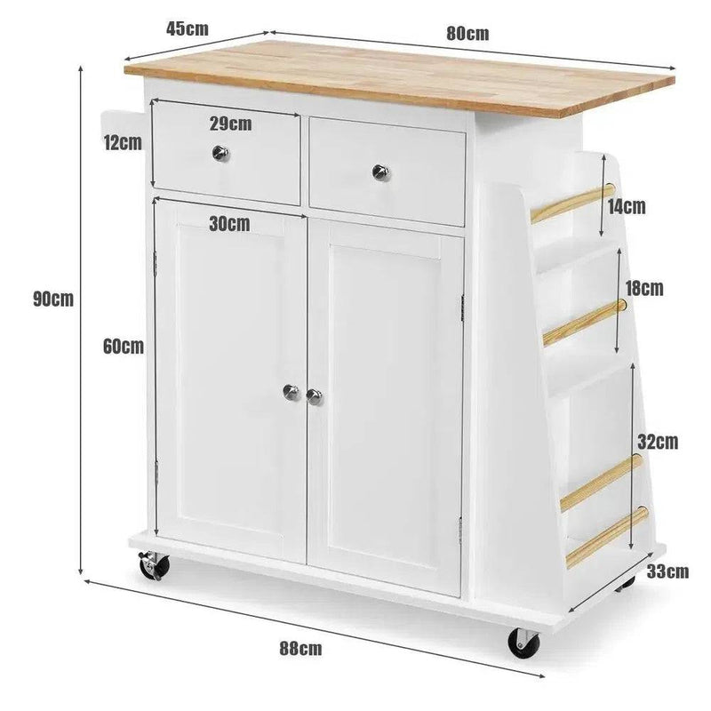 Kitchen Island Rolling Storage Cabinet Trolley Cart | Kitchen | Luvasmr - Satisfyingly Organised