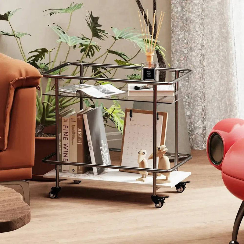 Metal Glass Drinks Trolley Cart with Storage | Kitchen | Luvasmr - Satisfyingly Organised