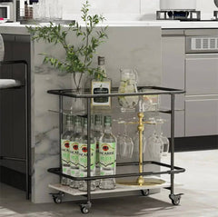 Metal Glass Drinks Trolley Cart with Storage | Kitchen | Luvasmr - Satisfyingly Organised