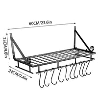 Metal Kitchen Pot Rack with Hooks | Kitchen | Luvasmr - Satisfyingly Organised