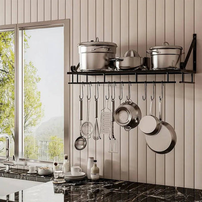 Metal Kitchen Pot Rack with Hooks | Kitchen | Luvasmr - Satisfyingly Organised