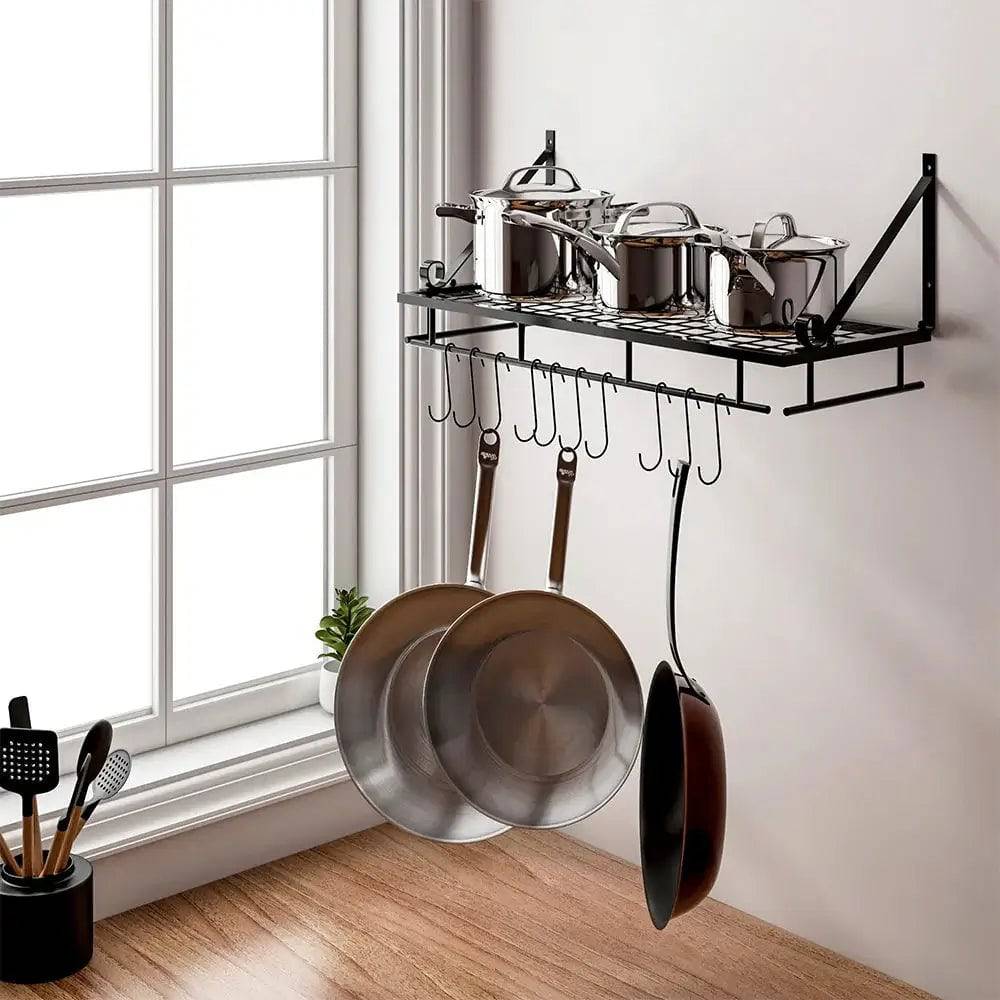 Metal Kitchen Pot Rack with Hooks | Kitchen | Luvasmr - Satisfyingly Organised