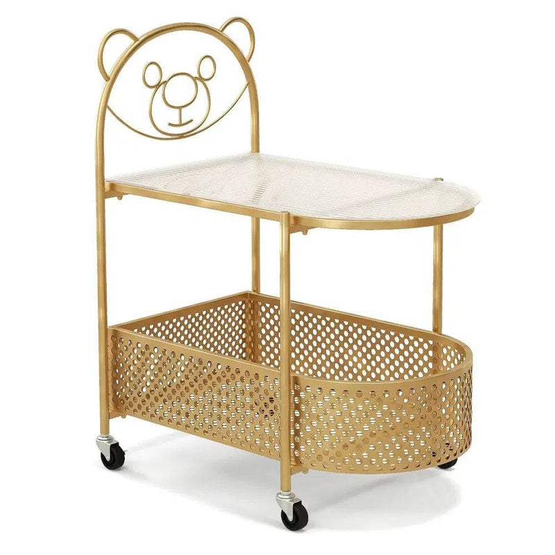 GOFLAME Mobile Glass Coffee Table 2-Tier Modern Cocktail Table-Golden |  | Luvasmr - Satisfyingly Organised
