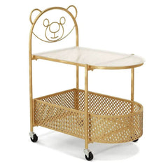 GOFLAME Mobile Glass Coffee Table 2-Tier Modern Cocktail Table-Golden |  | Luvasmr - Satisfyingly Organised