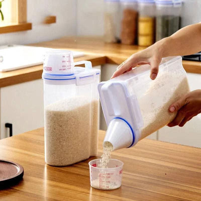 Moisture-proof Grain Storage Tank With Measuring Cup - Luvasmr