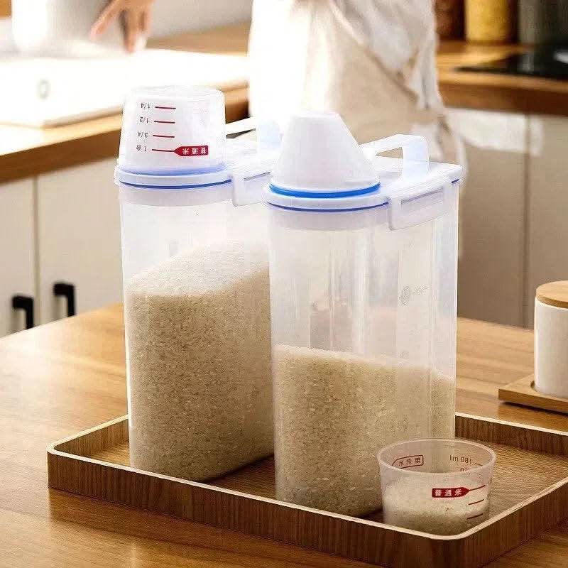 Moisture-proof Grain Storage Tank With Measuring Cup - Luvasmr