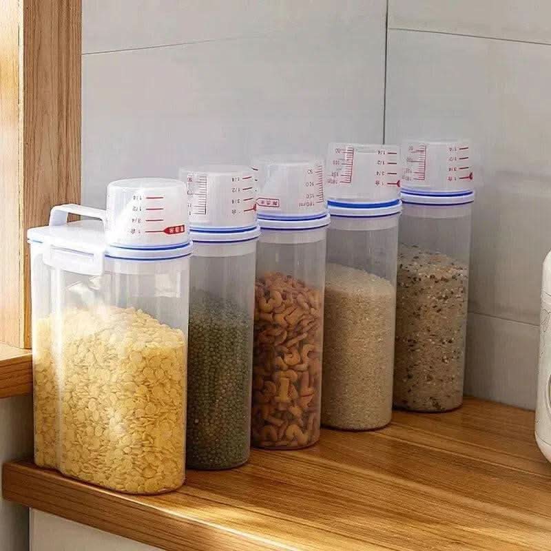 Moisture-proof Grain Storage Tank With Measuring Cup - Luvasmr
