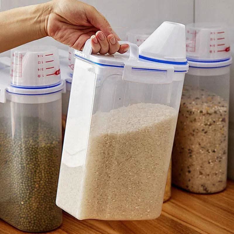 Moisture-proof Grain Storage Tank With Measuring Cup - Luvasmr