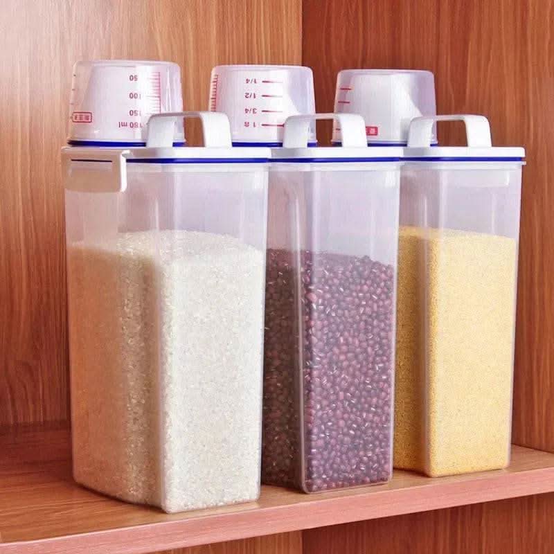 Moisture-proof Grain Storage Tank With Measuring Cup - Luvasmr