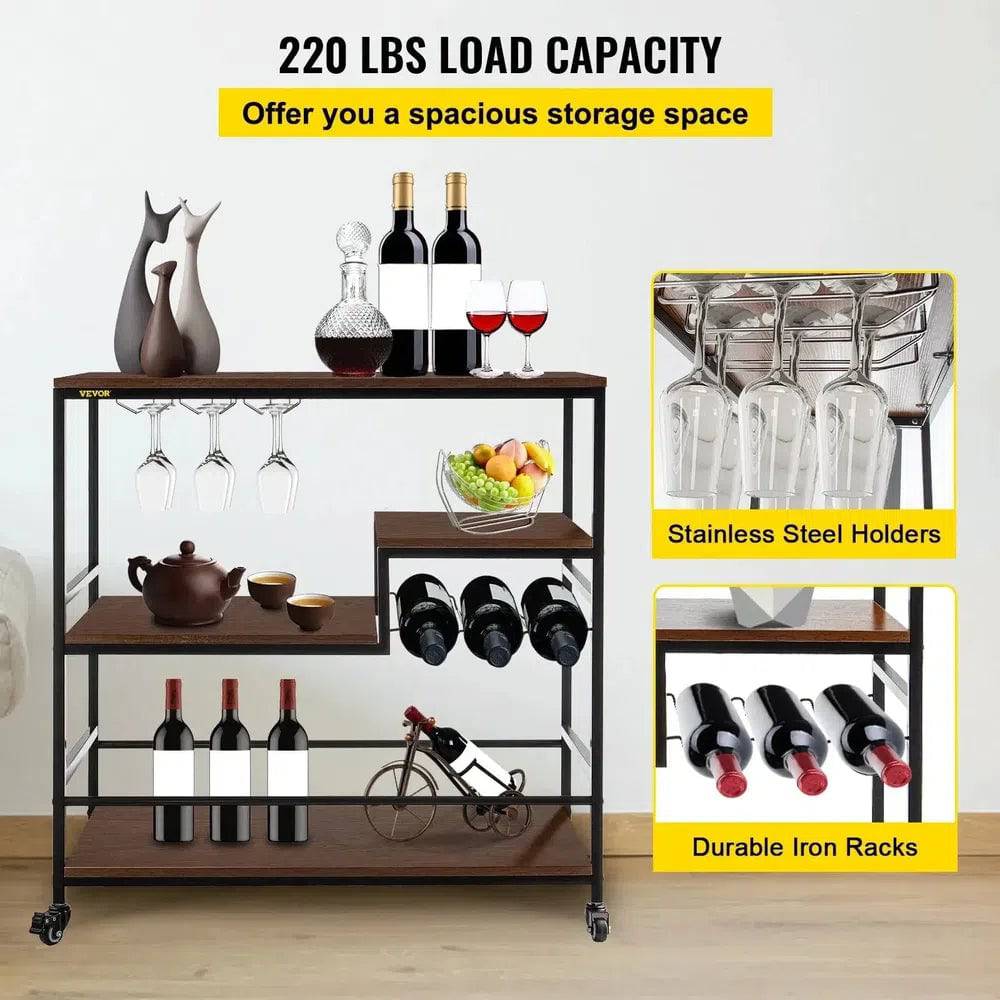 Rustic Oak & Iron Bar Cart | Kitchen | Luvasmr - Satisfyingly Organised
