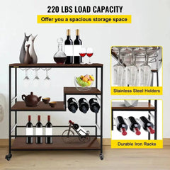 Rustic Oak & Iron Bar Cart | Kitchen | Luvasmr - Satisfyingly Organised