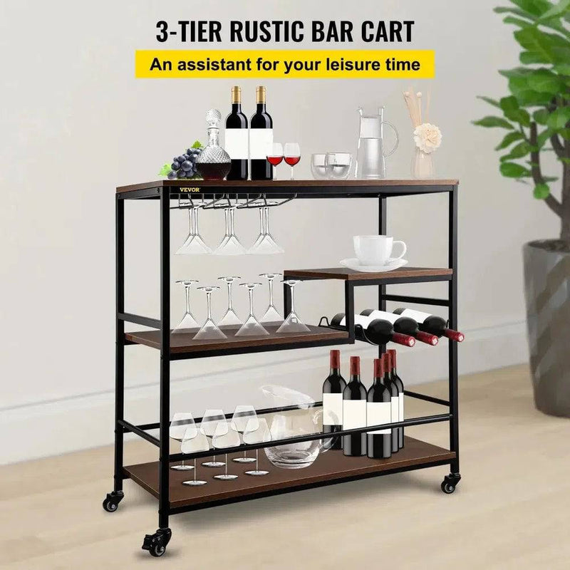 Rustic Oak & Iron Bar Cart | Kitchen | Luvasmr - Satisfyingly Organised