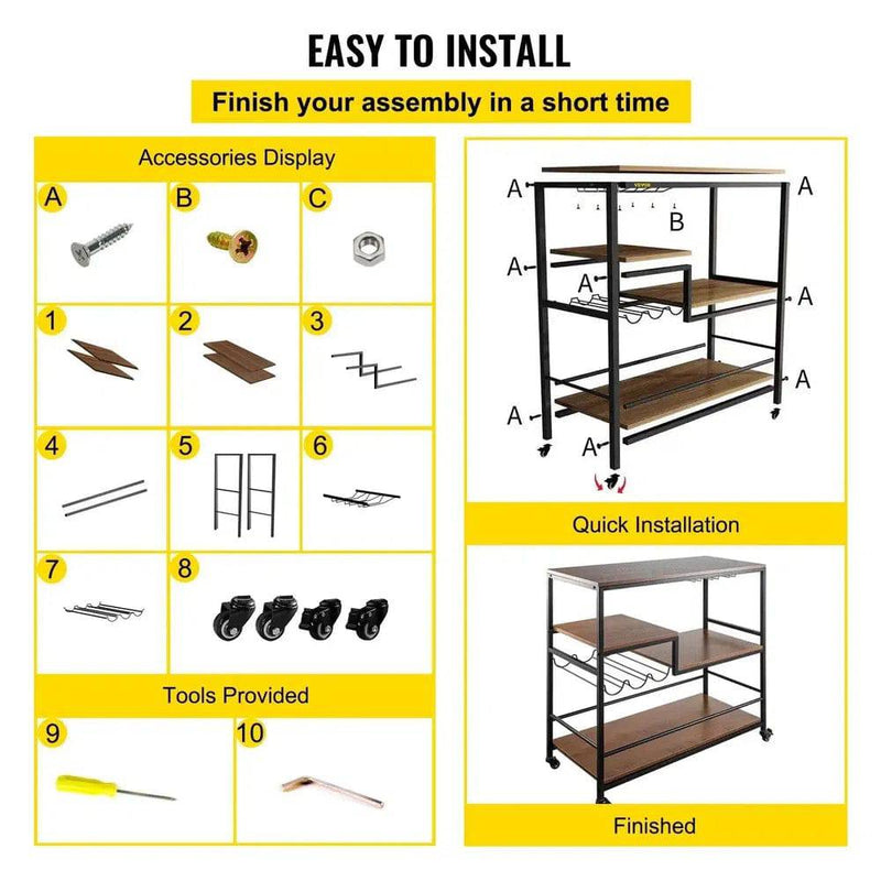 Rustic Oak & Iron Bar Cart | Kitchen | Luvasmr - Satisfyingly Organised