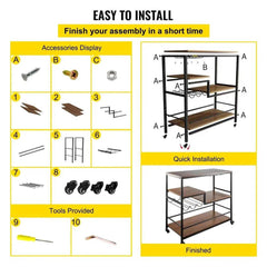 Rustic Oak & Iron Bar Cart | Kitchen | Luvasmr - Satisfyingly Organised