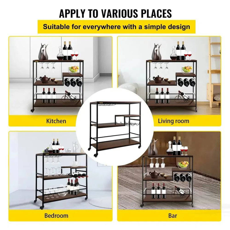 Rustic Oak & Iron Bar Cart | Kitchen | Luvasmr - Satisfyingly Organised