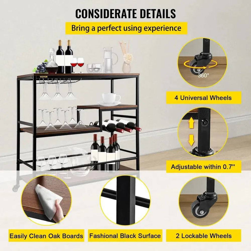Rustic Oak & Iron Bar Cart | Kitchen | Luvasmr - Satisfyingly Organised