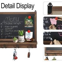 Rustic Wall-Mounted Chalkboard with Hooks & Shelf | Kitchen | Luvasmr - Satisfyingly Organised