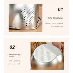 Stainless Steel Rice Washer Strainer Bowl | Kitchen | Luvasmr - Satisfyingly Organised