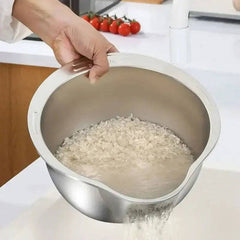Stainless Steel Rice Washer Strainer Bowl | Kitchen | Luvasmr - Satisfyingly Organised
