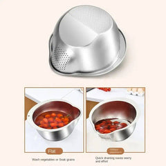 Stainless Steel Rice Washer Strainer Bowl | Kitchen | Luvasmr - Satisfyingly Organised