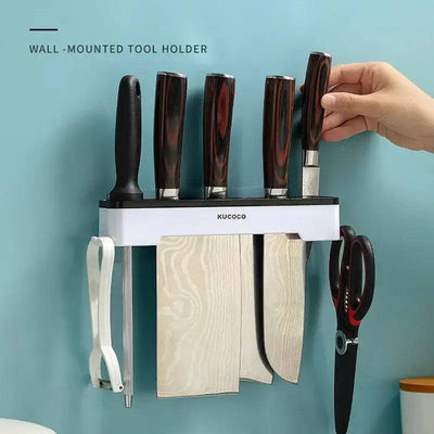 Wall-Mounted Kitchen Knife Holder & Multi-Functional Storage Rack | Kitchen | Luvasmr - Satisfyingly Organised