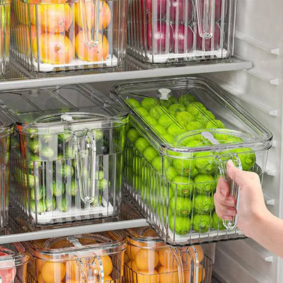 Refrigerator Storage Food Container Fresh Vegetable Fruit Boxes Drain Basket Storage Containers Pantry Kitchen Organizer |  | Luvasmr - Satisfyingly Organised