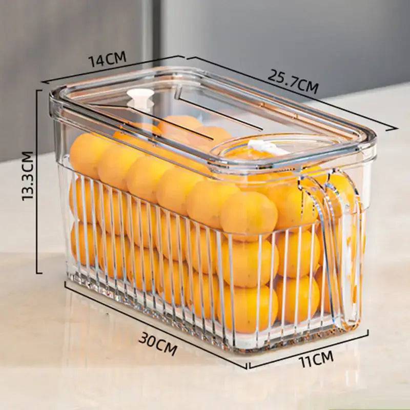 Refrigerator Storage Food Container Fresh Vegetable Fruit Boxes Drain Basket Storage Containers Pantry Kitchen Organizer |  | Luvasmr - Satisfyingly Organised