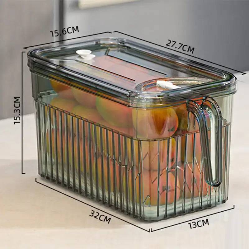 Refrigerator Storage Food Container Fresh Vegetable Fruit Boxes Drain Basket Storage Containers Pantry Kitchen Organizer |  | Luvasmr - Satisfyingly Organised