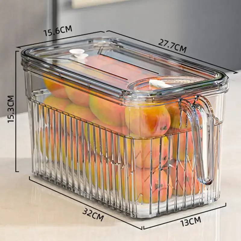 Refrigerator Storage Food Container Fresh Vegetable Fruit Boxes Drain Basket Storage Containers Pantry Kitchen Organizer |  | Luvasmr - Satisfyingly Organised