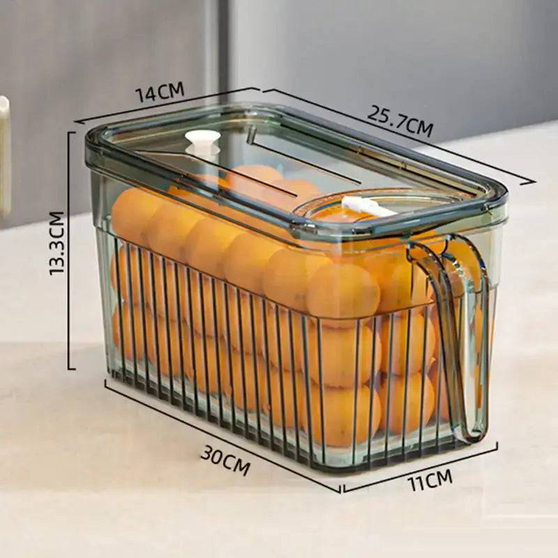 Refrigerator Storage Food Container Fresh Vegetable Fruit Boxes Drain Basket Storage Containers Pantry Kitchen Organizer |  | Luvasmr - Satisfyingly Organised