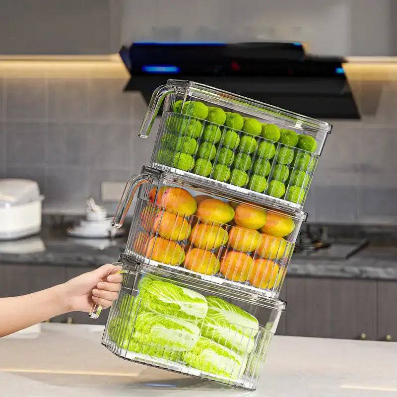 Refrigerator Storage Food Container Fresh Vegetable Fruit Boxes Drain Basket Storage Containers Pantry Kitchen Organizer |  | Luvasmr - Satisfyingly Organised