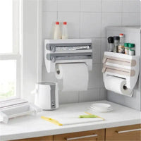 4-in-1 Wall-Mounted Cling Film Cutter & Paper Towel Holder | Kitchen | Luvasmr - Satisfyingly Organised