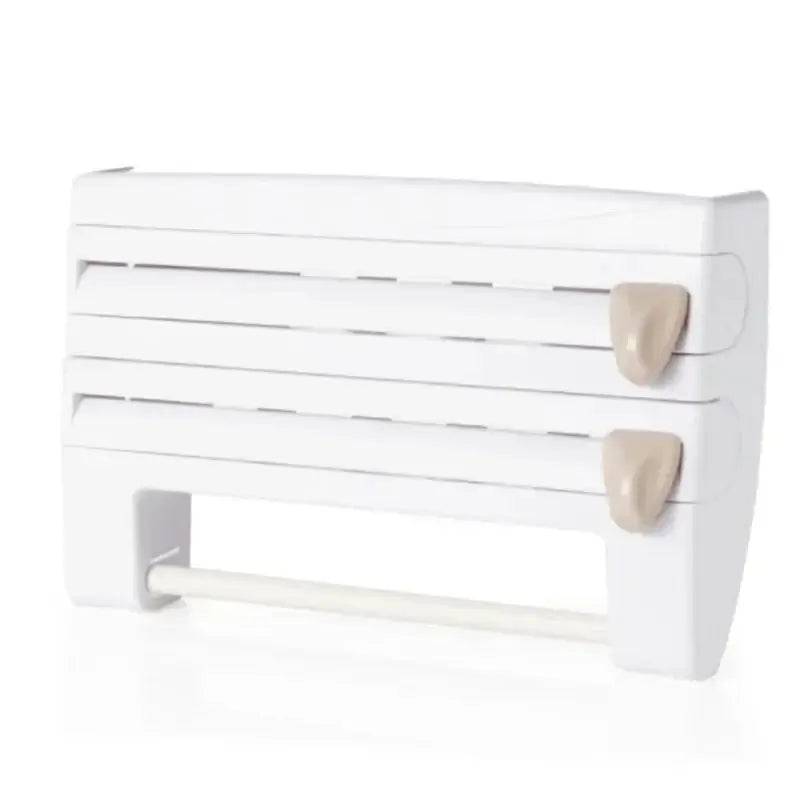 4-in-1 Wall-Mounted Cling Film Cutter & Paper Towel Holder | Kitchen | Luvasmr - Satisfyingly Organised